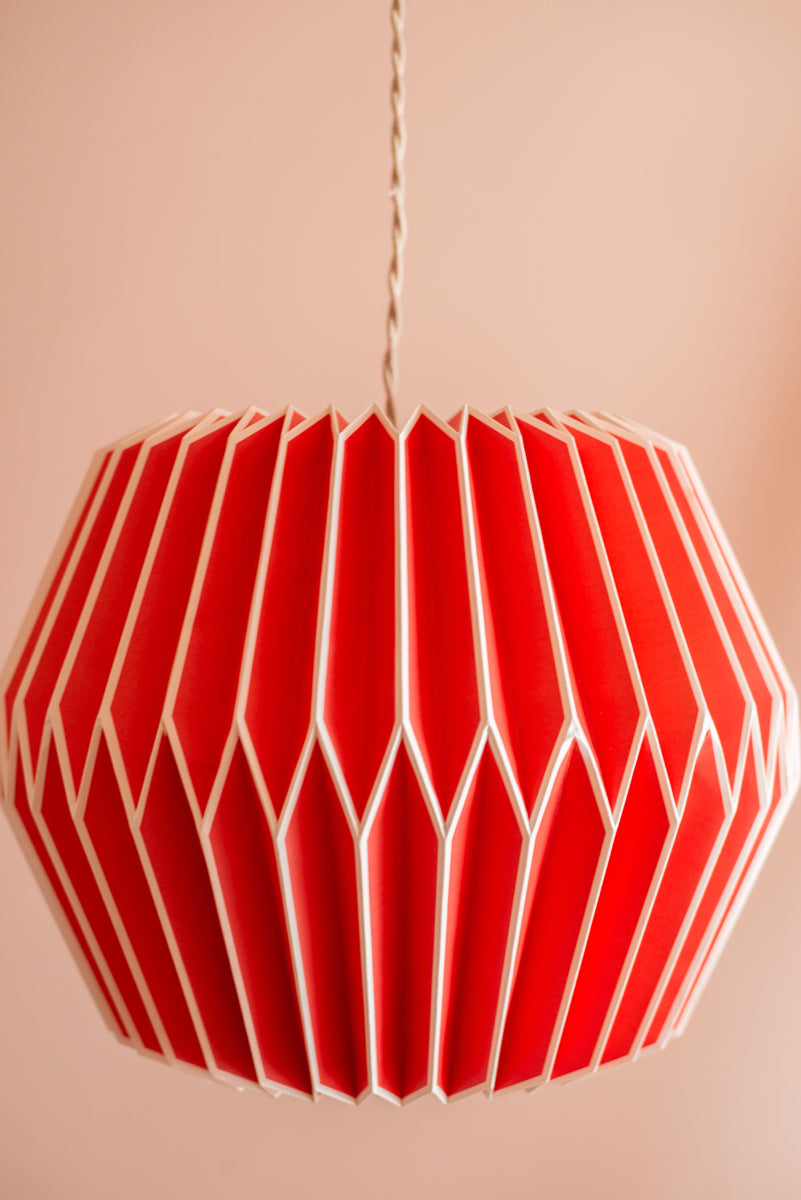 Paper Lampshade in Orange  Handmade and Fairtrade – Ian Snow Ltd