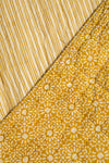 Mustard Yellow Block Print Cotton Quilt