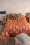 Terracotta Block Print Cotton Quilt