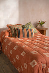 Terracotta Block Print Cotton Quilt