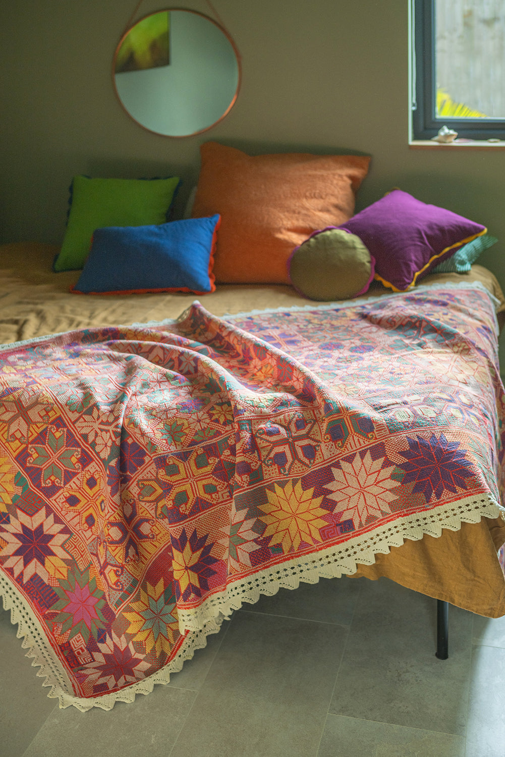 Vintage Kantha Cotton Bedspread - 03