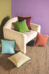 Terracotta Block Colour Cotton Cushion Cover