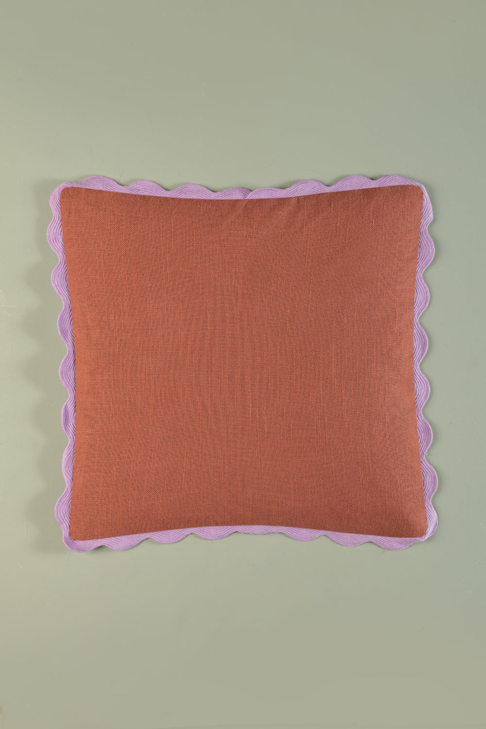 Terracotta Block Colour Cotton Cushion Cover