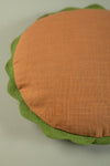 Rust Round Block Colour Cotton Cushion Cover