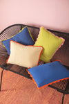 Rectangular Block Colour Cotton Cushion Cover