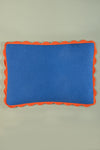 Navy Rectangular Block Colour Cotton Cushion Cover