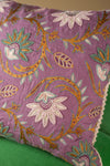 Mauve Floral Embroidered Cushion Cover