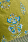 Sage Green Velvet Botanical Embroidered Cushion Cover