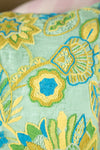 Turquoise Floral Embroidered Cushion Cover