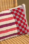 Stripe & Check Tufted Cushion Cover