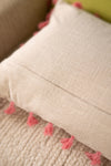 Cream Embroidered Flowers Cushion Cover