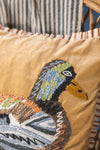 Ecru Embroidered Duck Velvet Cushion Cover