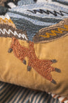 Ecru Embroidered Duck Velvet Cushion Cover