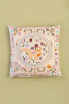 White Embroidered Bird Cushion Cover