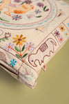 White Embroidered Bird Cushion Cover