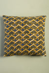 Olive & Navy Spade Block Print Cushion Cover