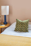 Olive & Navy Spade Block Print Cushion Cover