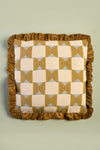 Ochre & Natural Check Block Print Cushion Cover