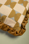 Ochre & Natural Check Block Print Cushion Cover