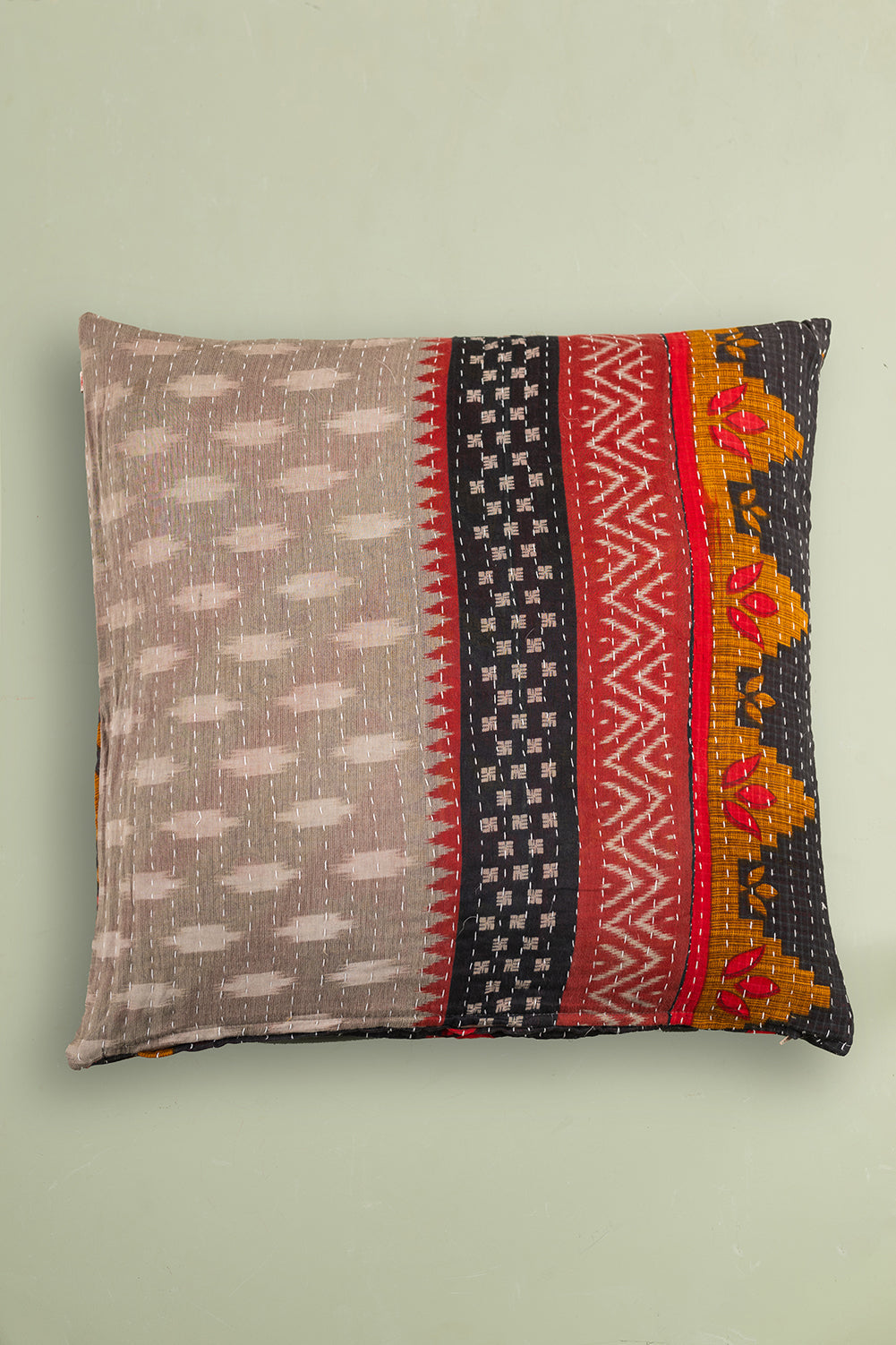 vintage kantha cushion