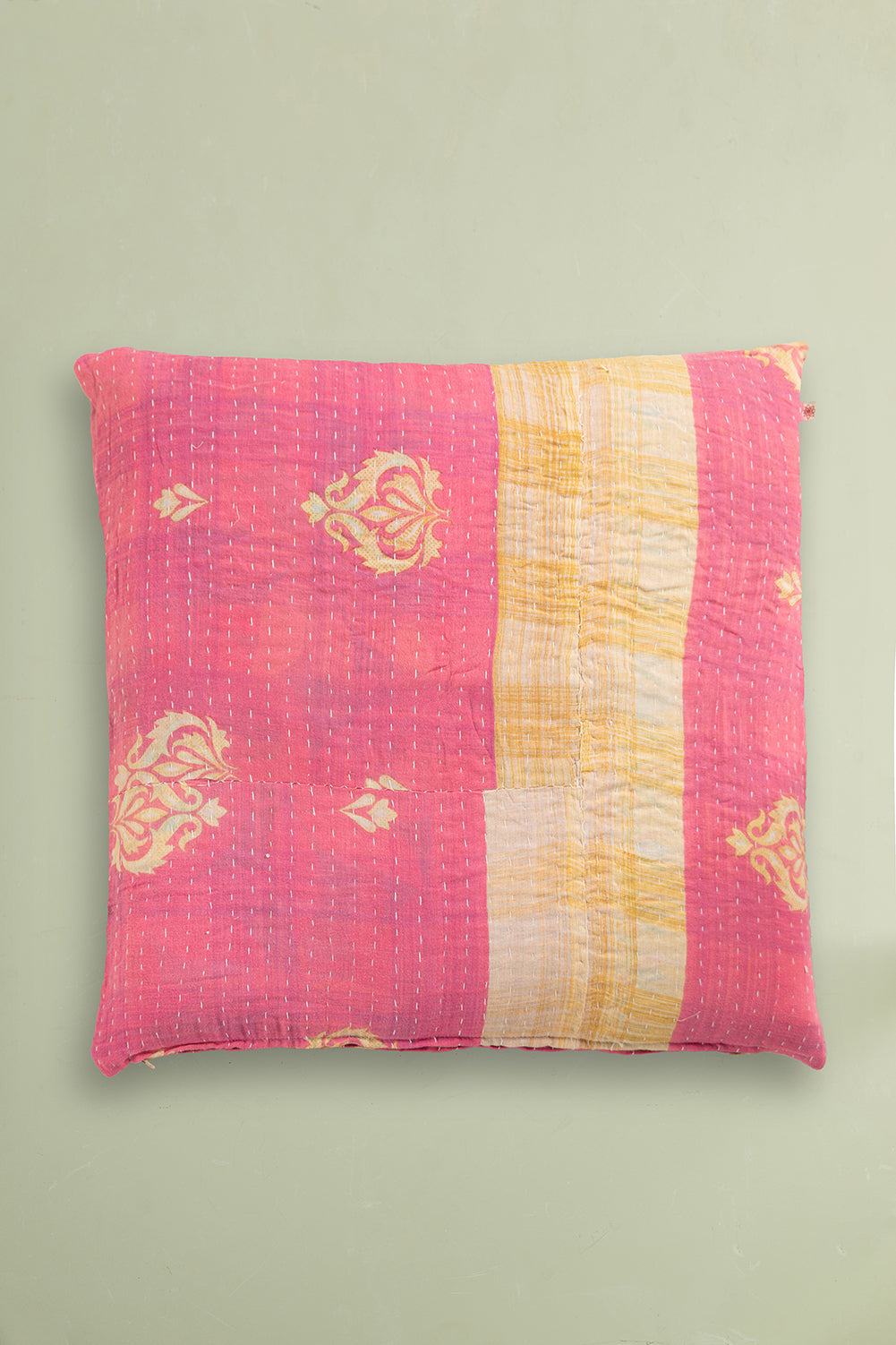 vintage kantha cushion