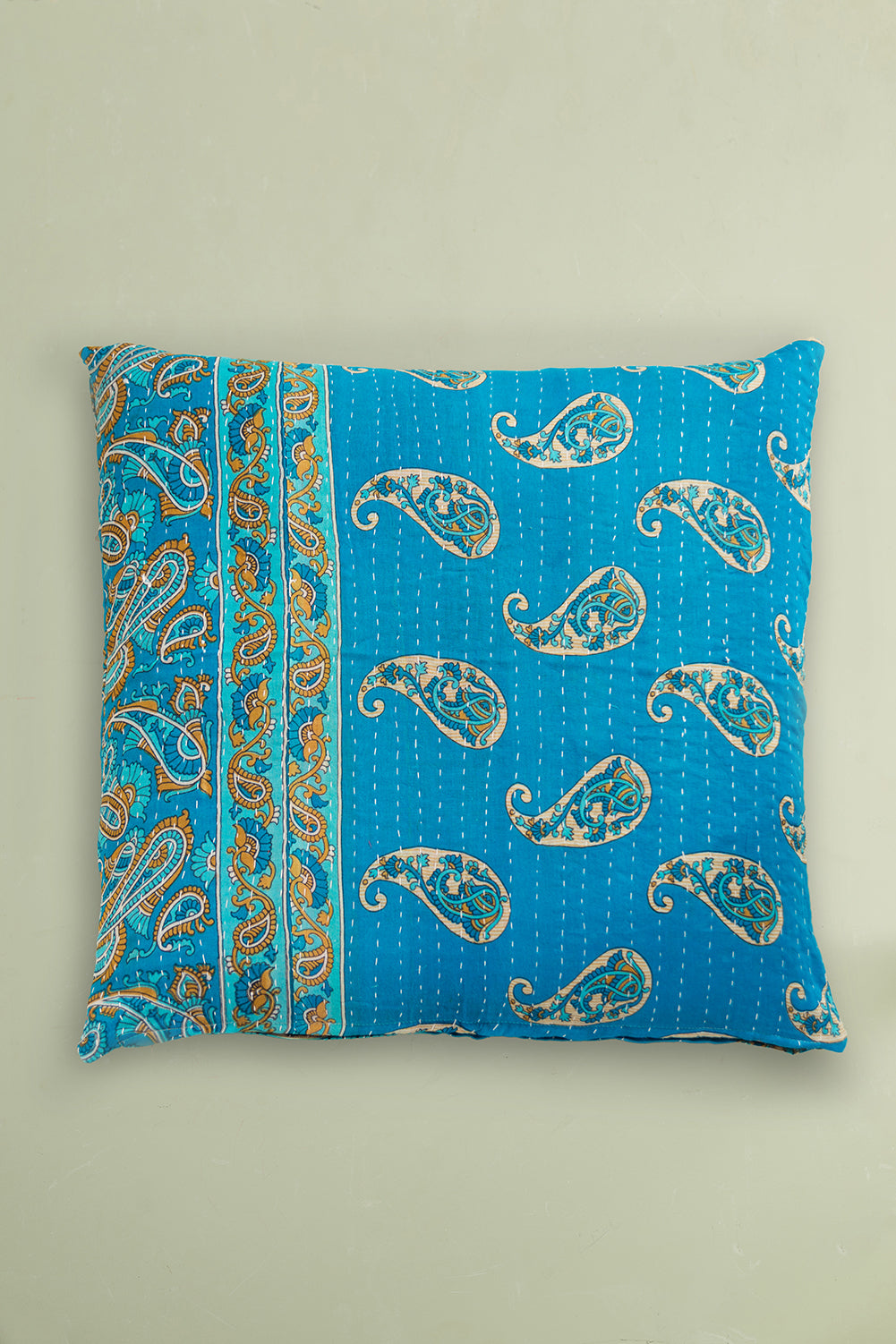 vintage kantha cushion