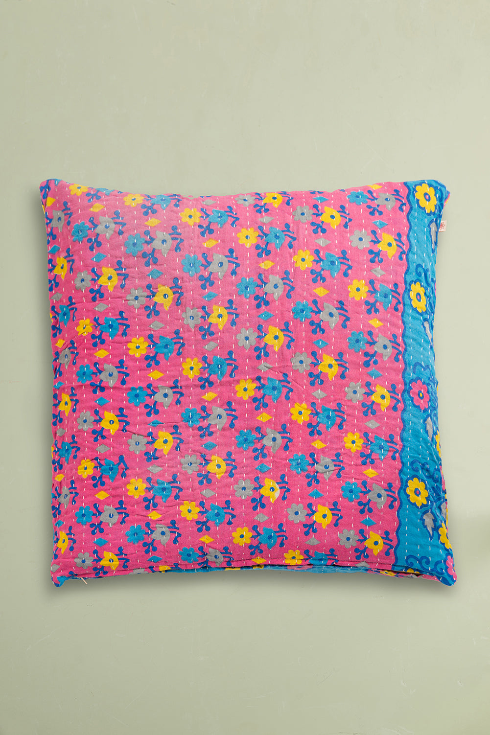 vintage kantha cushion