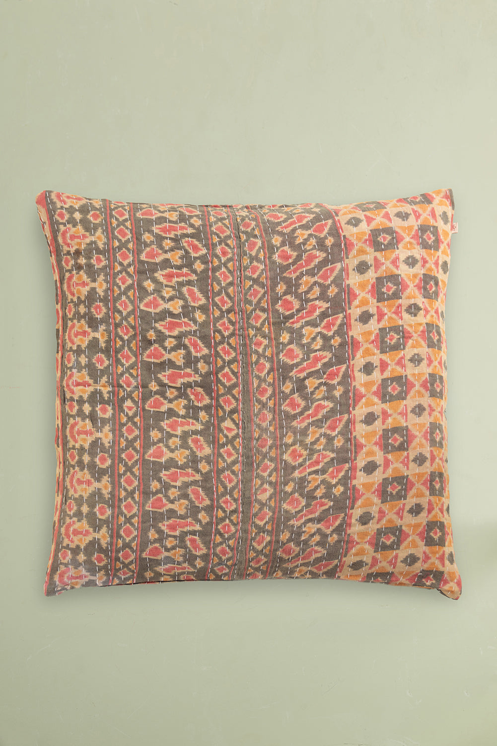 vintage kantha cushion