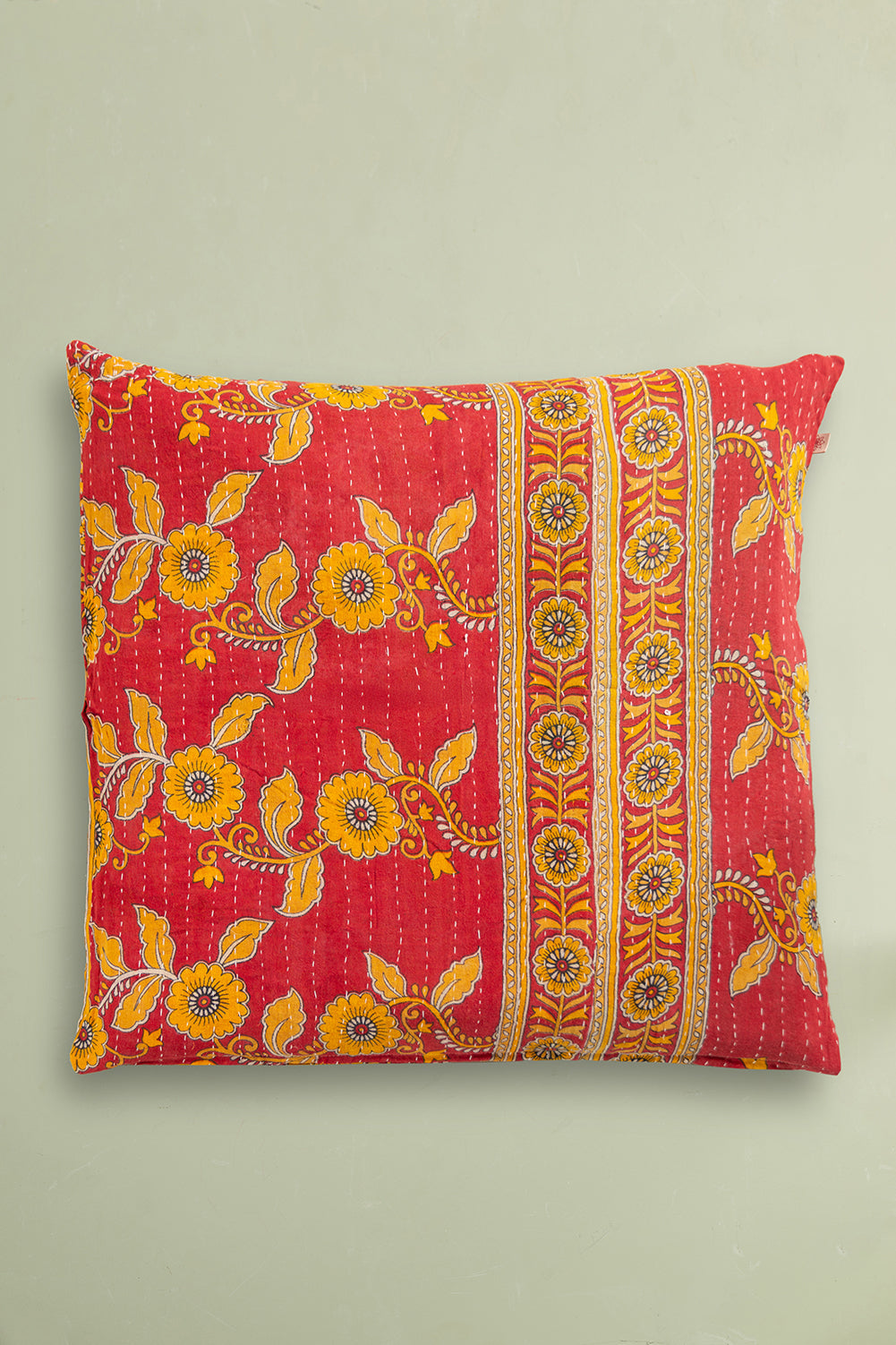 vintage kantha cushion