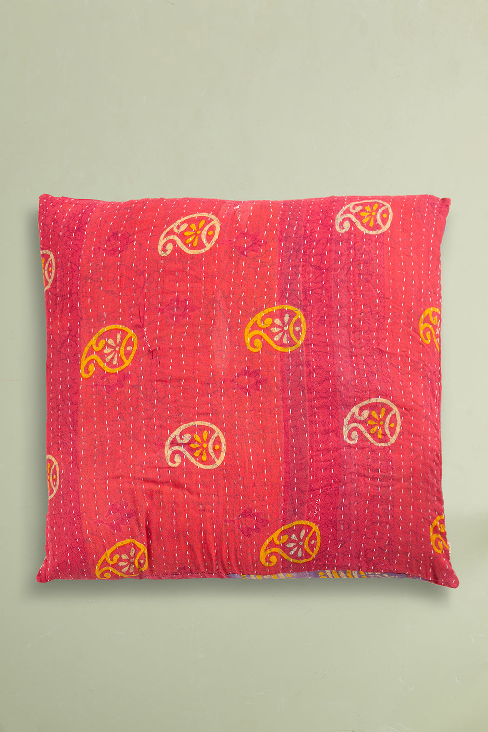 vintage kantha cushion