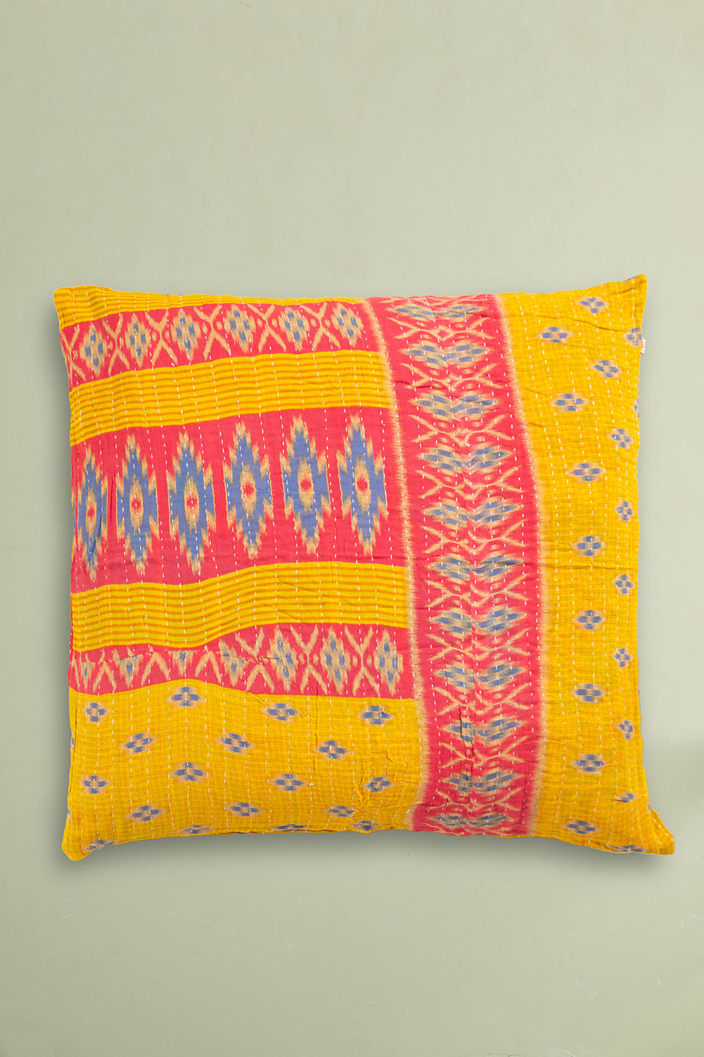 vintage kantha cushion