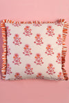 Carnation & Clementine Block Print Cushion Cover