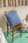 Cornflower & Lilac Block Print Cushion Cover