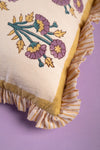 Cornflower & Lilac Block Print Cushion Cover