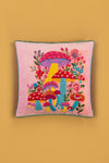 Pink Embroidered Toadstools Cushion Cover