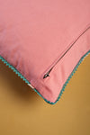 Pink Embroidered Toadstools Cushion Cover