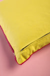 Floral on Yellow Embroidered Cushion Cover