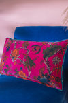 Purple Orchid Floral Cotton Velvet Cushion Cover