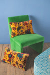 Mustard Floral Cotton Velvet Cushion Cover