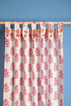 Carnation & Clementine Block Print Single Curtain