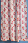 Carnation & Clementine Block Print Single Curtain