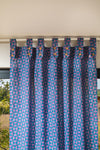 Cornflower & Lilac Geometric Block Print Single Curtain