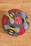 Embroidered Bees Footstool