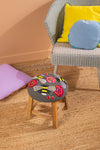 Embroidered Bees Footstool