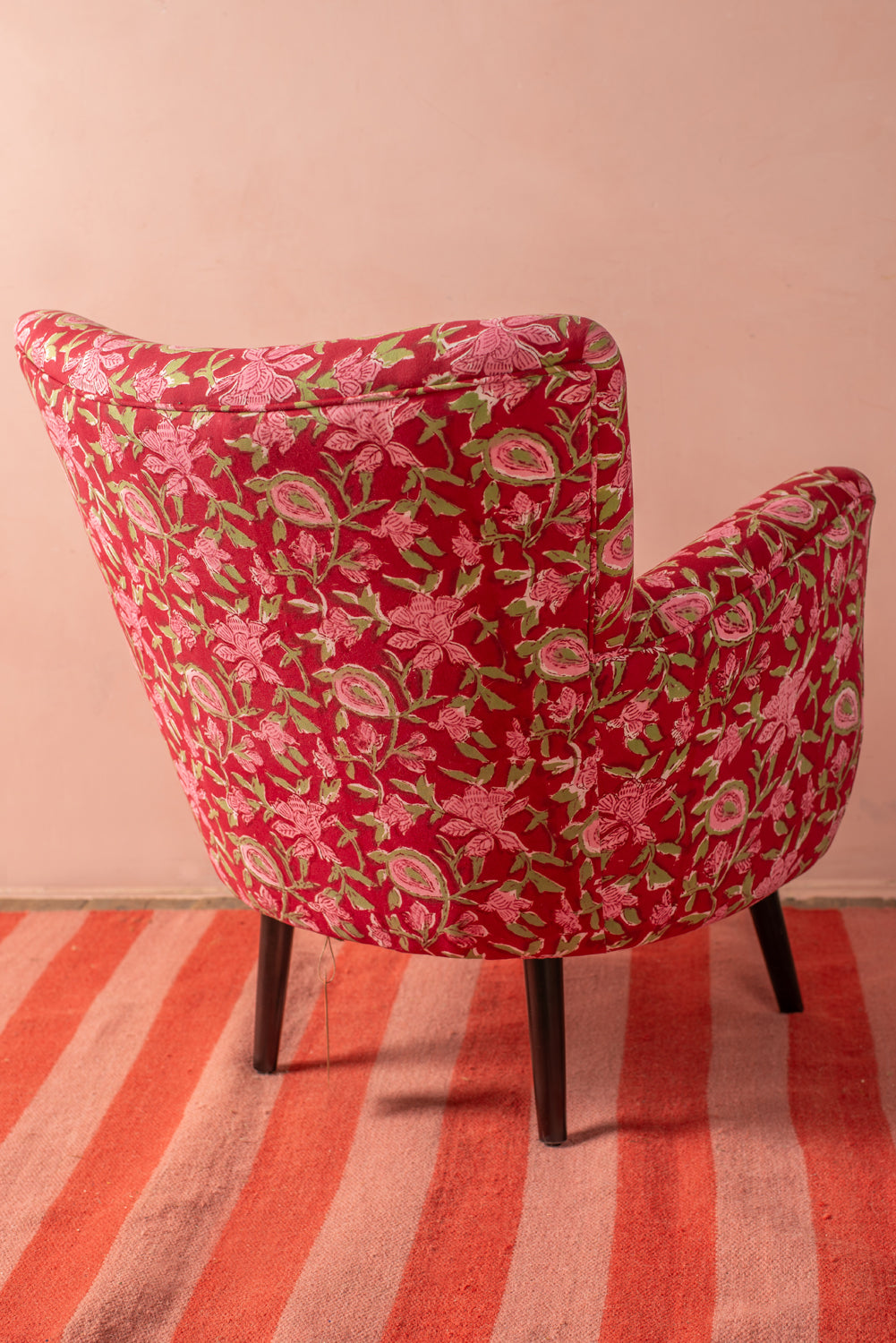 Scarlet Pink Leaf Armchair