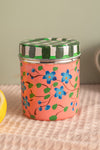 Forget-Me-Nots on Coral Spice Tin