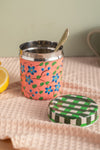 Forget-Me-Nots on Coral Spice Tin