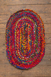 Multicoloured Plaited Rag Rug