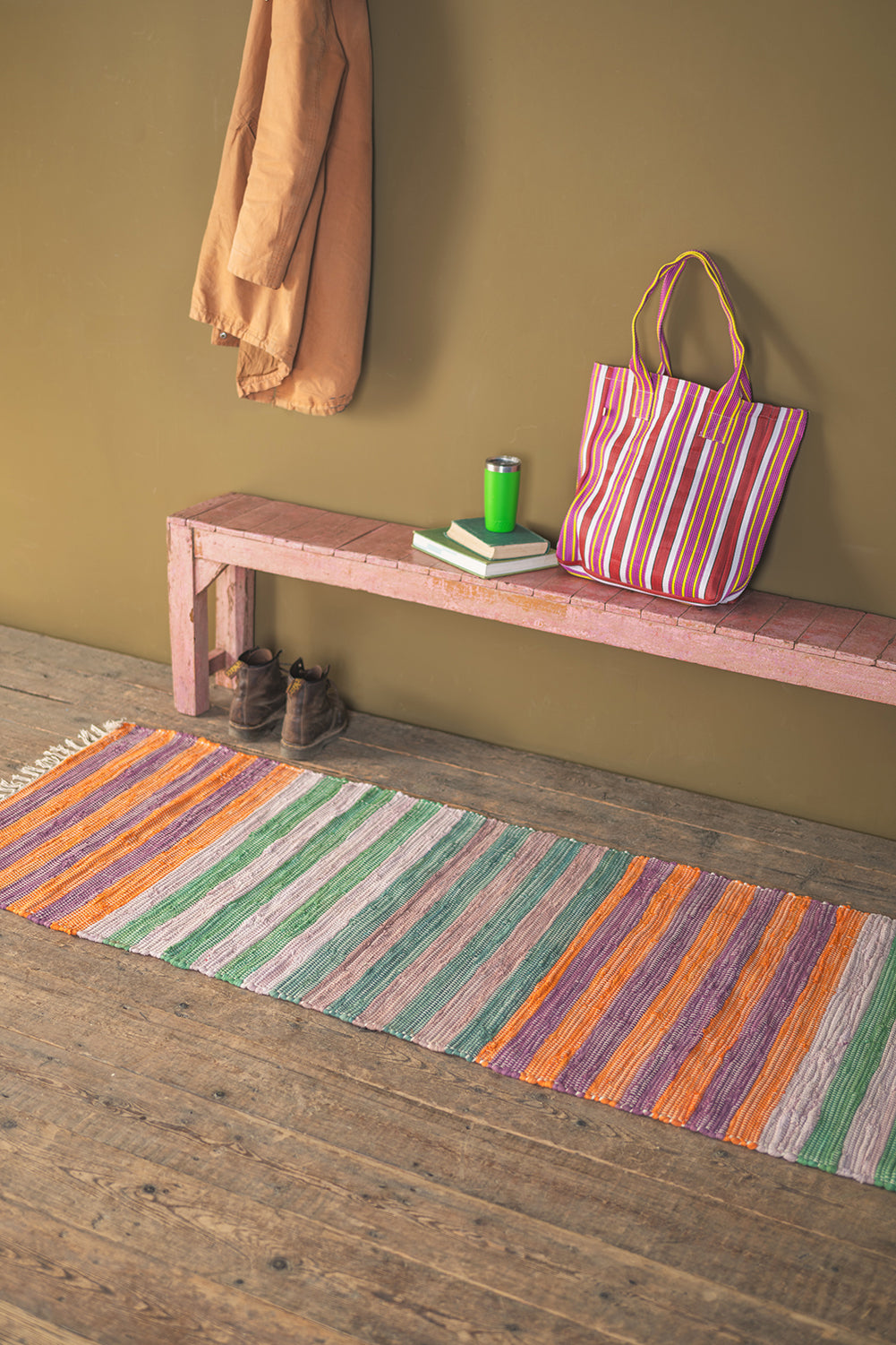 Stripe Trio Recycled Runner Rug