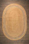 Jute & Pastel Large Oval Rug